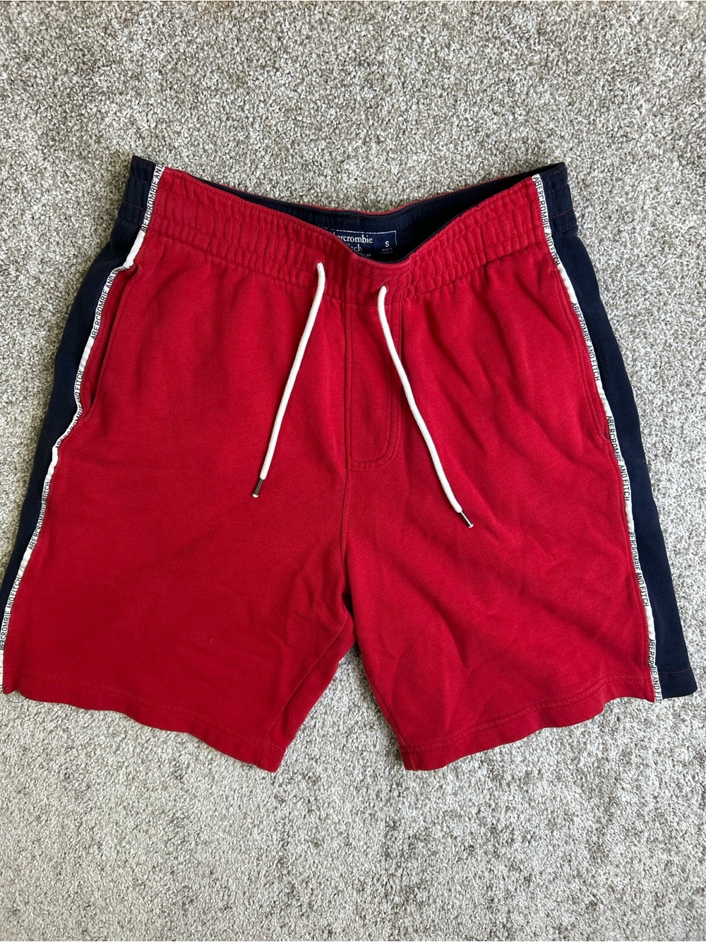 Men's Abercrombie And Fitch Red And Navy Shorts